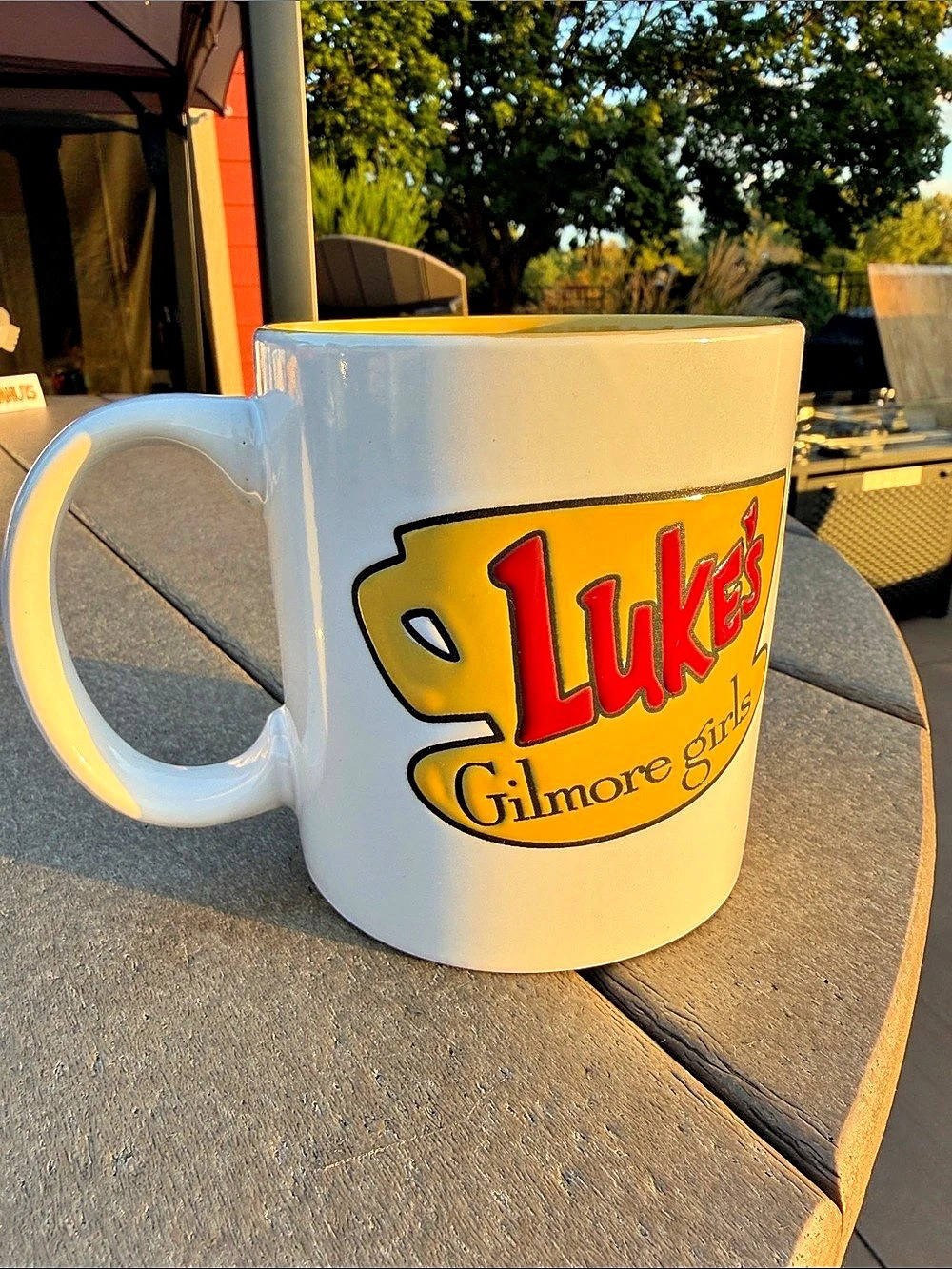 Warner Bros. Luke's Gilmore Girls Mug. Ceramic Mug White & Yellow